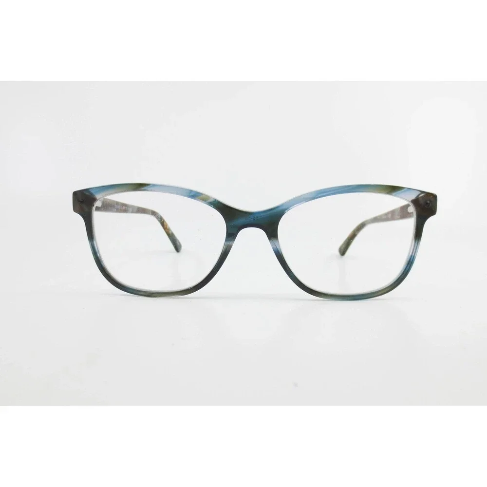 Carla Murphy CM 8007 BL/BR Blue Brown Marbled Cat Eye Eyeglass Frames 55-18-140